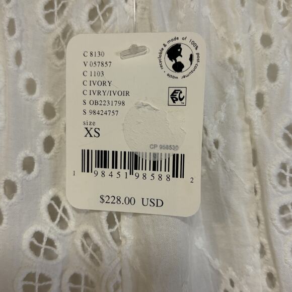 Free People Midnight Cruiser One-Piece Jumpsuit White Eyelets Lined Size XS - Picture 11 of 16